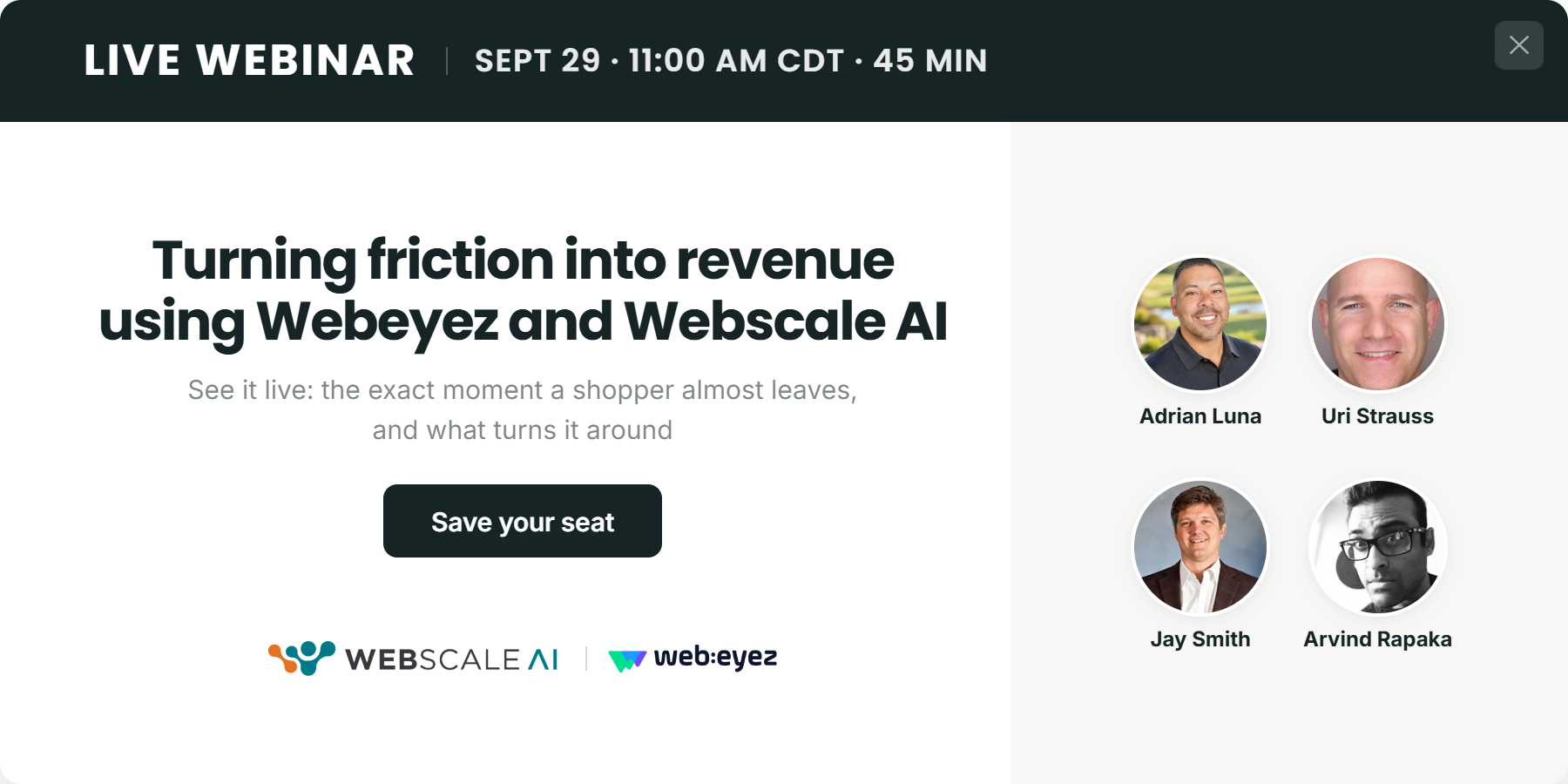 Webscale BFCM webinar September 29, register now