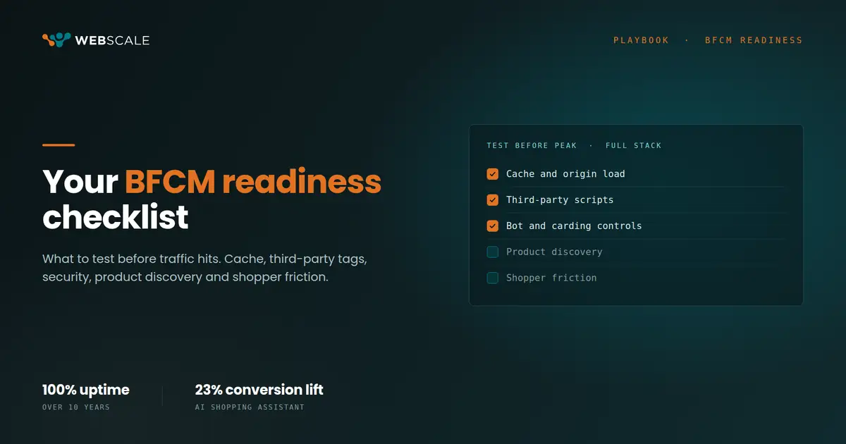 Webscale BFCM readiness checklist banner